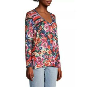 265. Johnny Was Window Favorite L/S V-Neck Tee Black Small